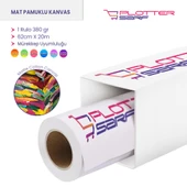 PlotterSarf Cotton Kanvas Matt % 100 Pamuk Tuval 380gr Pigmet ve Dye İç Mekan 62cmx 20 mt (1 Rulo) - 1