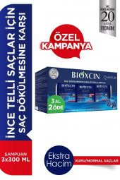 Bioxcin Quantum Kuru/Normal Saçlar için Saç Dökülmesini Önleyici Şampuan 3 x 300 ML - 1