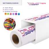 PlotterSarf Cotton Kanvas Matt % 100 Pamuk Tuval 380gr Pigmet ve Dye İç Mekan 107cmx 20 mt (1 Rulo) - 1