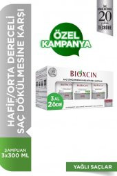 Bioxcin Klasik Yağlı Saçlar için Saç Dökülmesine Karşı Bitkisel Şampuan 3 x 300 ML - 1