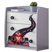 Setay Şifonyer, Formula Çocuk Odası - Arabalı Yatak Uyumlu Şifonyer, Beyaz - 1