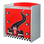 Setay Şifonyer, Formula Çocuk Odası - Arabalı Yatak Uyumlu Şifonyer, Beyaz - 3