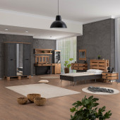 Setay Genç Odası, Pallet Genç Odası Takımı, Dolap - Karyola - Komodin - Masa - Şifonyer - Kitaplık - 1