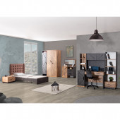 Setay Genç Odası, Elit Genç Odası Takımı - Dolap, Karyola, Komodin, Şifonyer, Çalışma masası, Kitaplık - 5