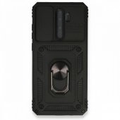 Xiaomi Redmi Note 8 Pro Kılıf Kamera Korumalı Sürgülü Yüzüklü Standlı Tank - 5