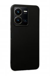 Vivo Y22S Kılıf Yumuşak Dokulu Silikon  - Siyah - 2