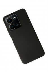 Vivo Y22S Kılıf Yumuşak Dokulu Silikon  - Siyah - 3