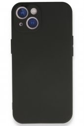 iPhone 14 Kılıf Yumuşak Dokulu Silikon  - Siyah - 1