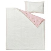 Çift Taraflı Bebek Nevresim Takımı MeridyenDukkan Pembe Renk Köpek Temalı 110x125/35x55 cm - 4
