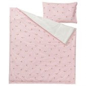 Çift Taraflı Bebek Nevresim Takımı MeridyenDukkan Pembe Renk Köpek Temalı 110x125/35x55 cm - 5