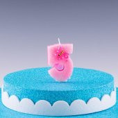 MUM KELEBEKLİ PEMBE 5 NO - 1