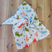 S-Mall Müslin Bebek Battaniyesi - Dinazor -100 Pamuk -75x85 cm - 1