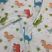 S-Mall Müslin Bebek Battaniyesi - Dinazor -100 Pamuk -75x85 cm - 3