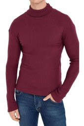 Erkek Beyaz Boğazlı Slim Fit Triko Kazak - 2