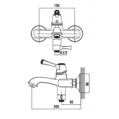 Creavit EG2500-S Elegant Banyo Armatürü - Siyah&Altın - 3
