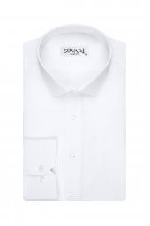 Armür Desenli Slim Fit Beyaz Erkek Gömlek thumbnail 1