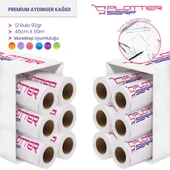 PlotterSarf Plotter Aydınger (Çizim) Kağıdı 92gr Rulo 45cm x 50mt (12 Rulo) - 1