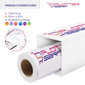 PlotterSarf Plotter Aydınger (Çizim) Kağıdı 92gr Rulo 62cm x 50mt (1 Rulo) - 1