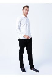 Klasik Yaka Armürlü Beyaz Erkek Gömlek Gm2024700327 thumbnail 2