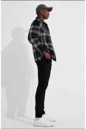 KOTON MİCHAEL REAL DARK BLACK DÜZ SİYAH SLİM FİT LİKRALI JEAN DENİM KOT PANTOLON - 2