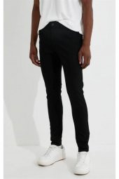 KOTON MİCHAEL REAL DARK BLACK DÜZ SİYAH SLİM FİT LİKRALI JEAN DENİM KOT PANTOLON - 4