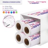 PlotterSarf Plankopya Ozalit Aydınger (Çizim) Kağıdı 92gr Rulo 45cm x 150mt (4 Rulo) - 1