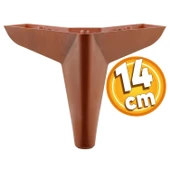Napoli Lüks Mobilya Kanepe Sehpa Puf Koltuk Ayağı 14 Cm Kahverengi Ahşap Desenli Baza Ayakları - 1