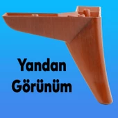 Napoli Lüks Mobilya Kanepe Sehpa Puf Koltuk Ayağı 14 Cm Kahverengi Ahşap Desenli Baza Ayakları - 5