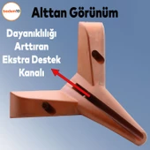 Napoli Lüks Mobilya Kanepe Sehpa Puf Koltuk Ayağı 12 Cm Kahverengi Ahşap Desenli Baza Ayakları - 3