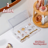 Porsima ORG-601 Aria 12 Bölmeli Kendinden Kapaklı Takı Toka Organizeri Düzenleyici - Şeffaf - 1