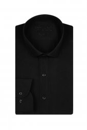 Slim Fit Siyah Erkek Gömlek - 1