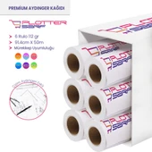 PlotterSarf Plotter Aydınger (Çizim) Kağıdı 112gr Rulo 91.4cm x 50mt (6 Rulo) - 1