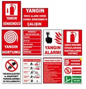 Atölye Fabrika İnşaat İşyeri İş Güvenliği Yangın Uyarı Levhası -10 adet Pvc Levha - 1