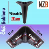 Lüks Mobilya Kanepe Sehpa TV Ünitesi Koltuk Ayağı 18 cm Siyah Baza Ayak - 5