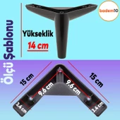 Piko Lüks Mobilya Kanepe Sehpa Tv Ünitesi Koltuk Ayağı 14 Cm Siyah Baza Ayakları - 4