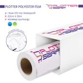 PlotterSarf Plotter Polyesteri İnkjet Waterprof (Diazo) Kağıdı 125 Micron Rulo 62cm x 30mt (1 Rulo) - 1