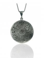 Mührü Süleyman Davut Yıldızı Fatiha Suresi Madalyon 925 Gümüş Kolye thumbnail 3