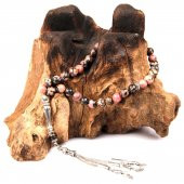 Rodonit Doğal Taş Tesbih 8 mm Küre Kesim thumbnail 3