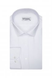 Slim Fit Armür Desenli Erkek Gömlek thumbnail 1