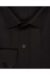 Slim Fit Armür Desenli Erkek Gömlek thumbnail 4