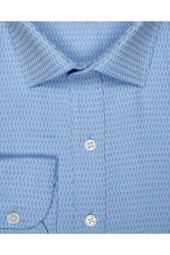 Slim Fit Armür Desenli Erkek Gömlek thumbnail 6