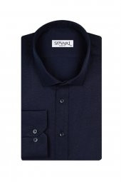 Slim Fit Armür Desenli Erkek Gömlek thumbnail 2