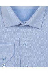 Slim Fit Armür Desenli Erkek Gömlek thumbnail 3