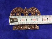 Kristal Sarı Taşlı Taç 6x4,5 cm - Şapka Kıyafet Taşlı Aksesuar - 3