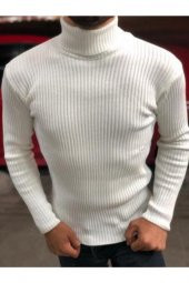 Boğazlı Slim Fit Triko Kazak - 1