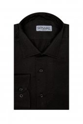 Slim Fit Armür Desenli Erkek Gömlek - 1