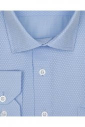 Bol Kesim Armürlü Beyaz Erkek Gömlek thumbnail 6