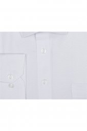 Bol Kesim Armürlü Beyaz Erkek Gömlek thumbnail 2