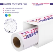 PlotterSarf Plotter Polyesteri İnkjet Waterprof (Diazo) Kağıdı 150 Micron Rulo 62cm x 30mt (1 Rulo) - 1