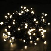 10m Boncuk Lamba Gün Işığı 8 Fonksiyon 100 Led Fişli Uzatma Kablolu siyah kablo - 1